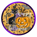 18" Wood Round - Happy Halloween