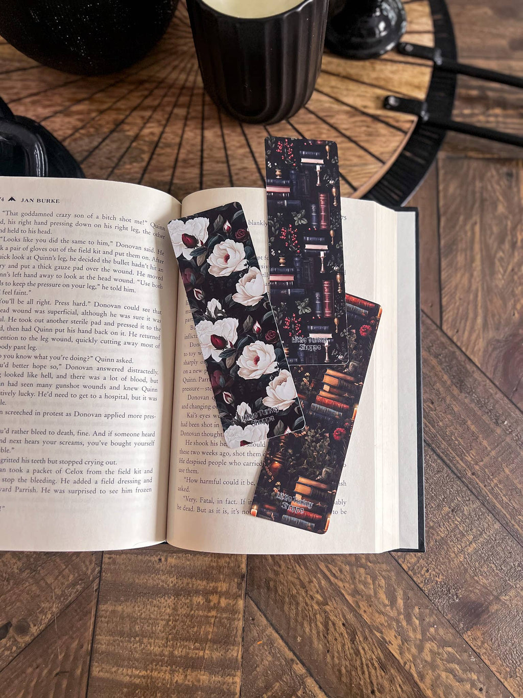 Dark Floral Bookmarks - Dark Academia