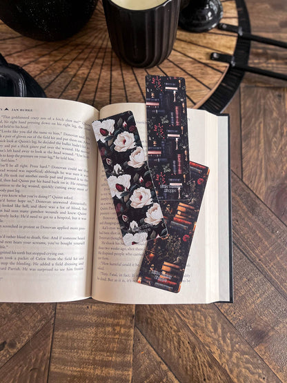 Dark Floral Bookmarks - Dark Academia