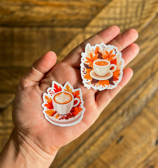 Fall Coffee Vinyl Sticker, Pumpkin Spice Latte