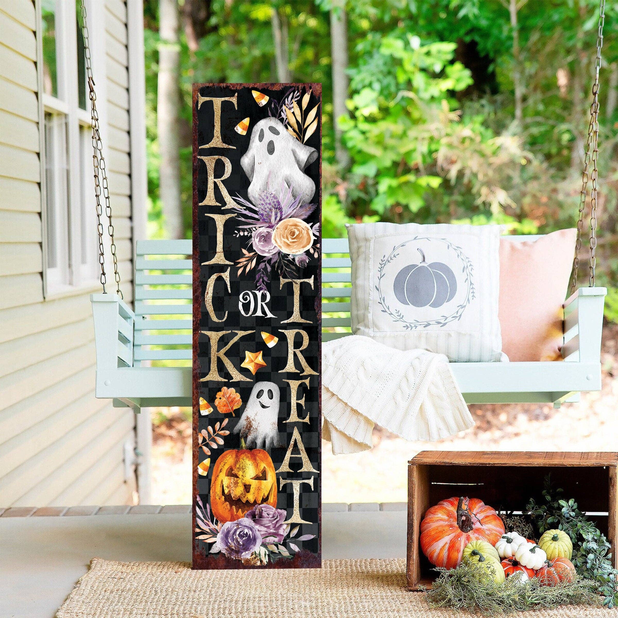 48in Trick or Treat Halloween Porch Sign