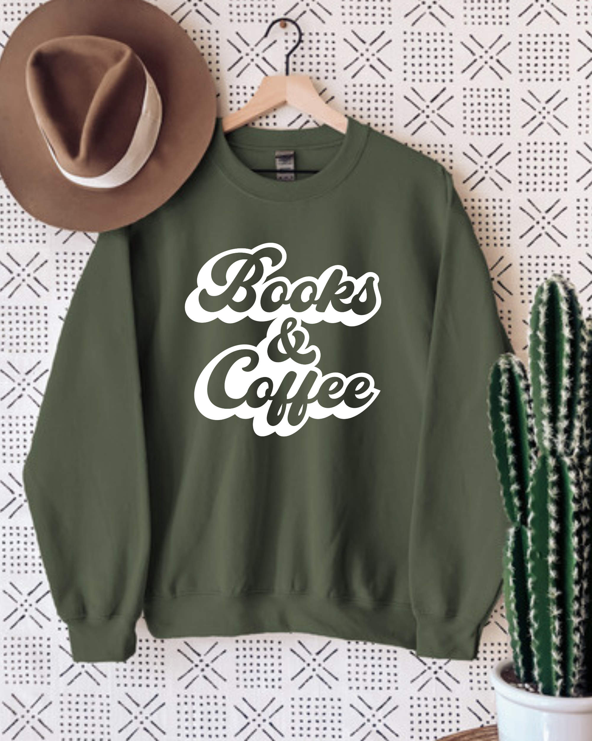 Books and Coffee Crewneck Sweatshirt - Book Lover
