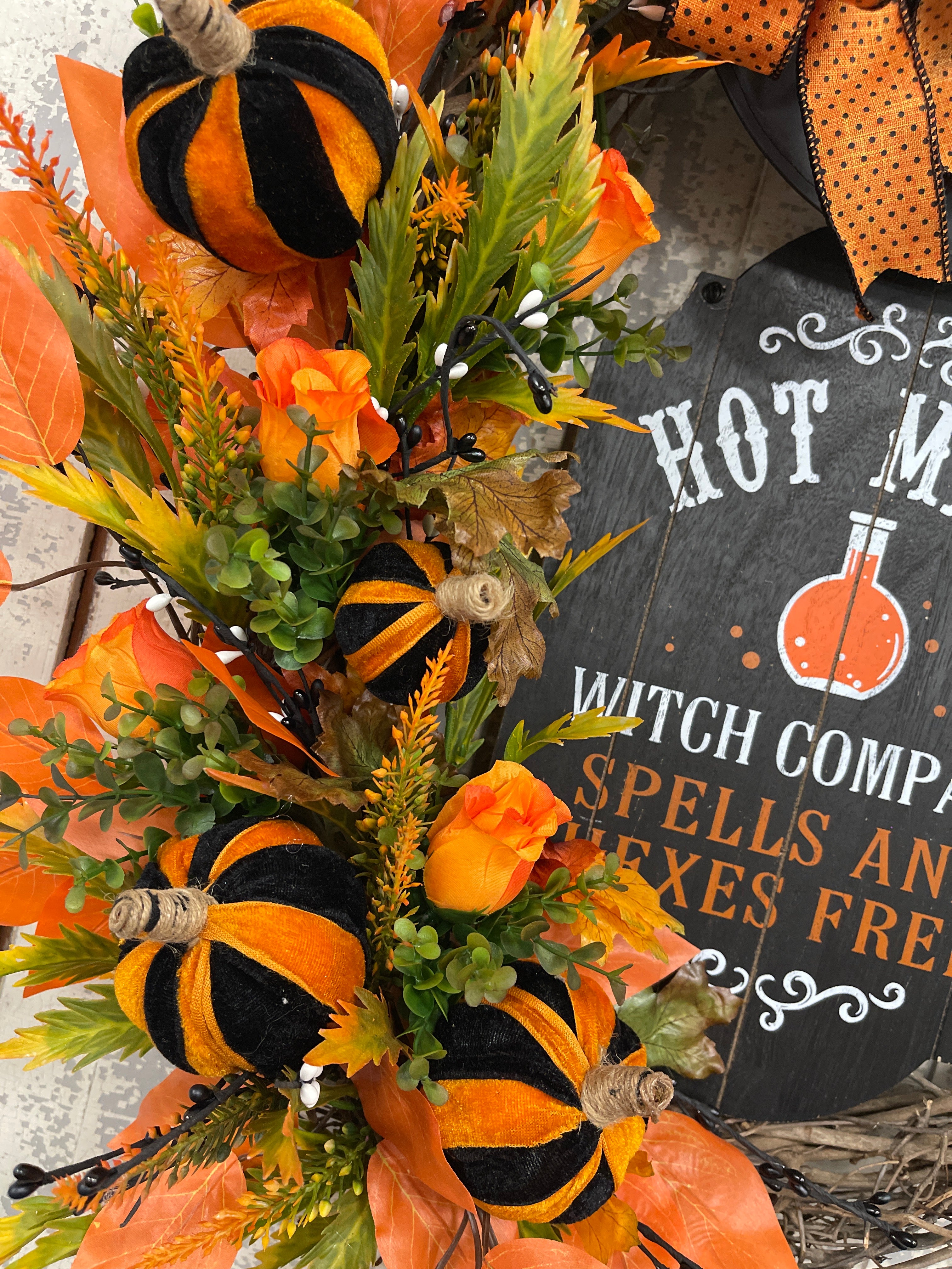Hot Mess Witch Hat Grapevine Wreath