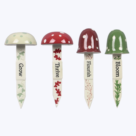 Stoneware Mushroom Forest Plant Stakes