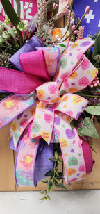 Candy Heart Valentine Grapevine Wreath