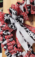 Cowprint Bandana Ribbon Wreath