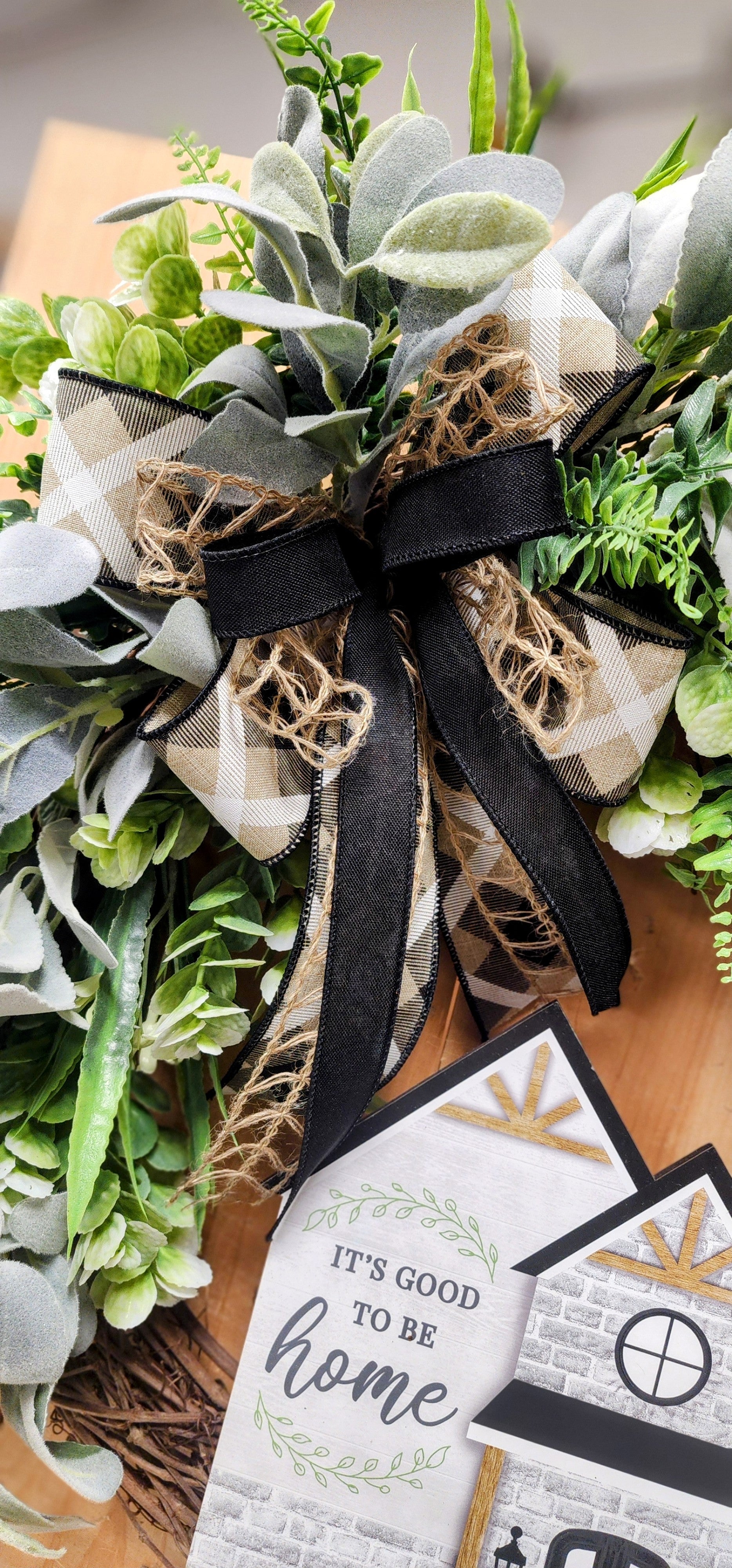 Farmhouse Lamb's Ear Grapevine Wreath