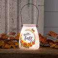 Frosted Glass Luminary With Handle - Hello Fall