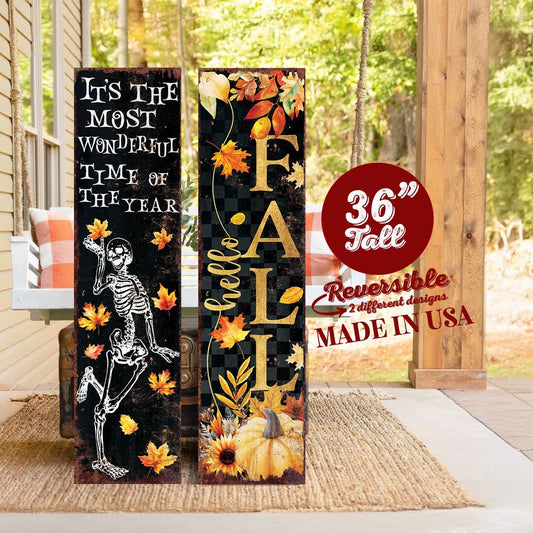 36in Fall/Halloween Reversible Porch Sign