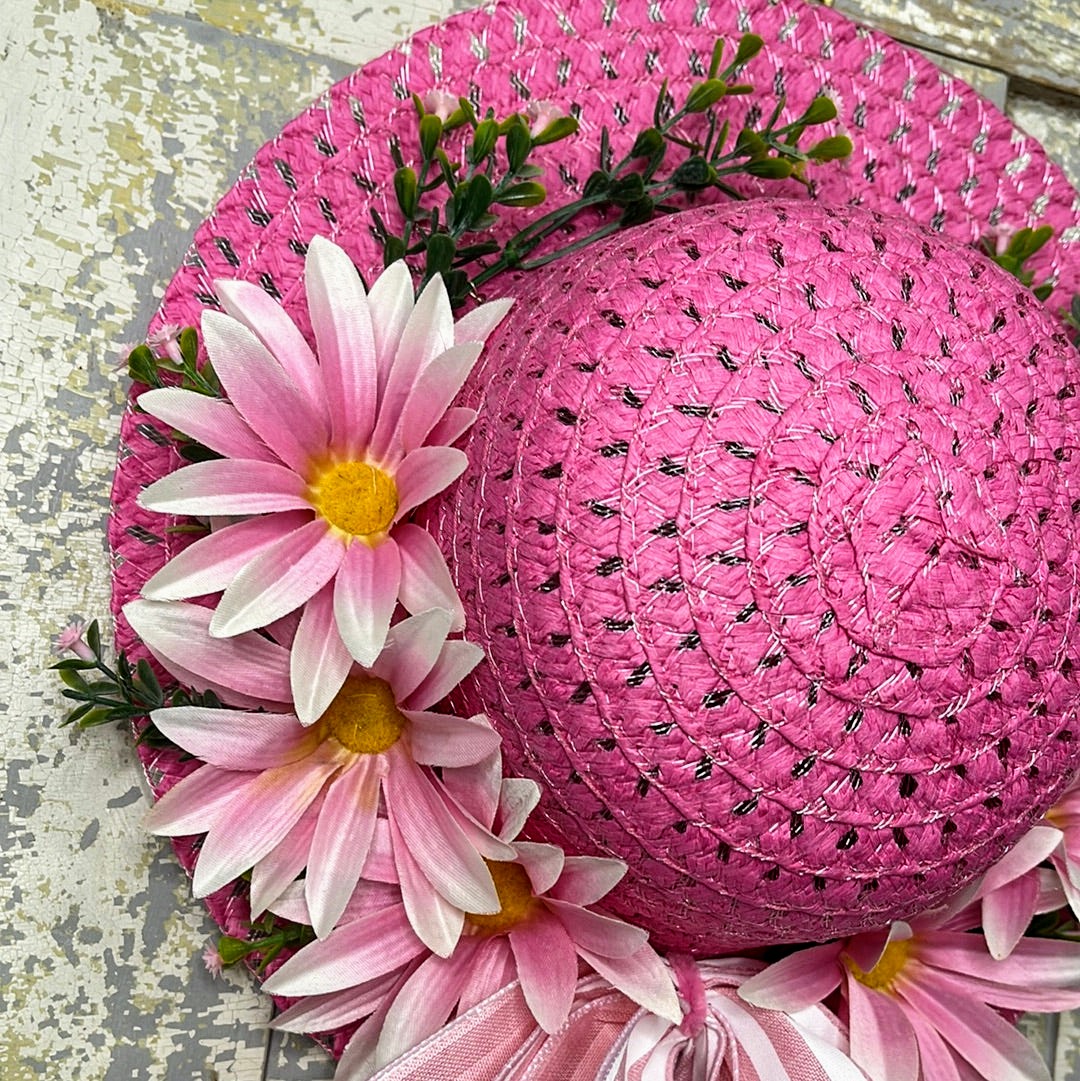 Pink Bonnet Spring Doorhanger