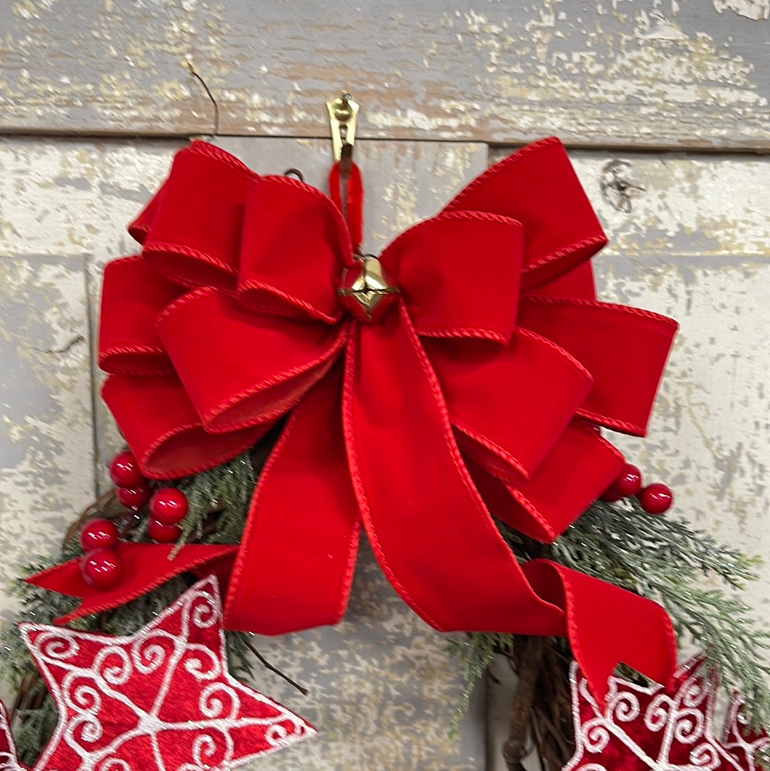 Santa Elf Hat Grapevine Wreath