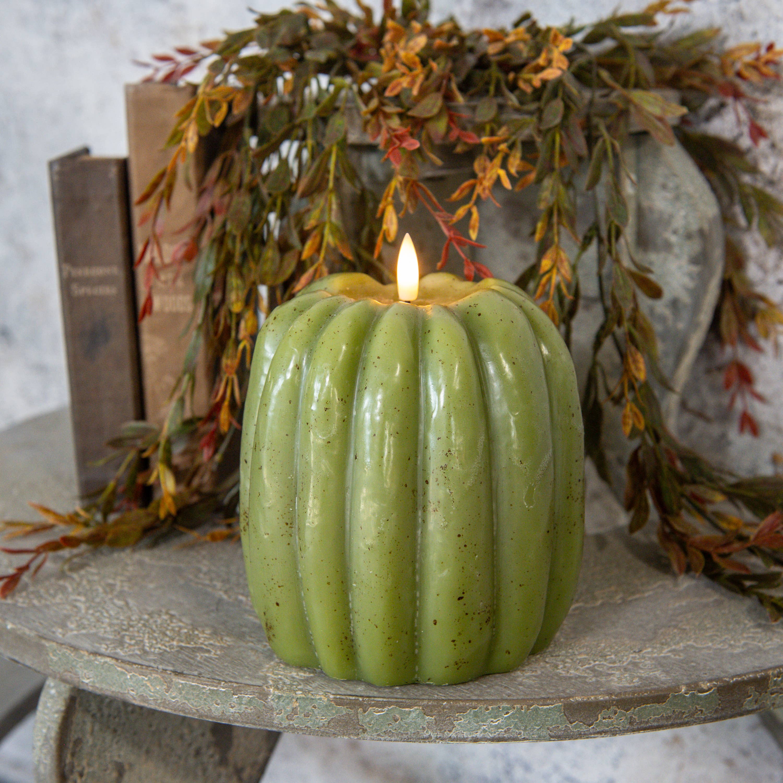 6.5" Green 3D Flame LED Candle