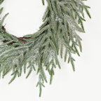 22in Wreath - Snowy Sparkle Real Touch Norfolk Pine