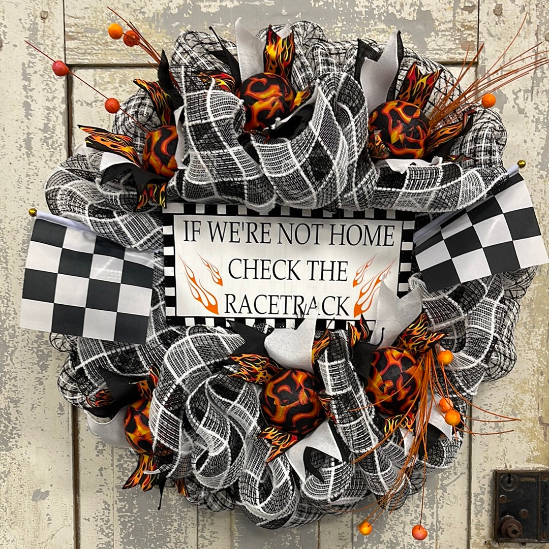 Racetrack Mesh Wreath