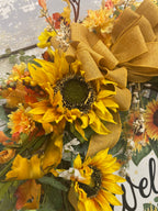 Sunflower Floral Grapevine Wreath