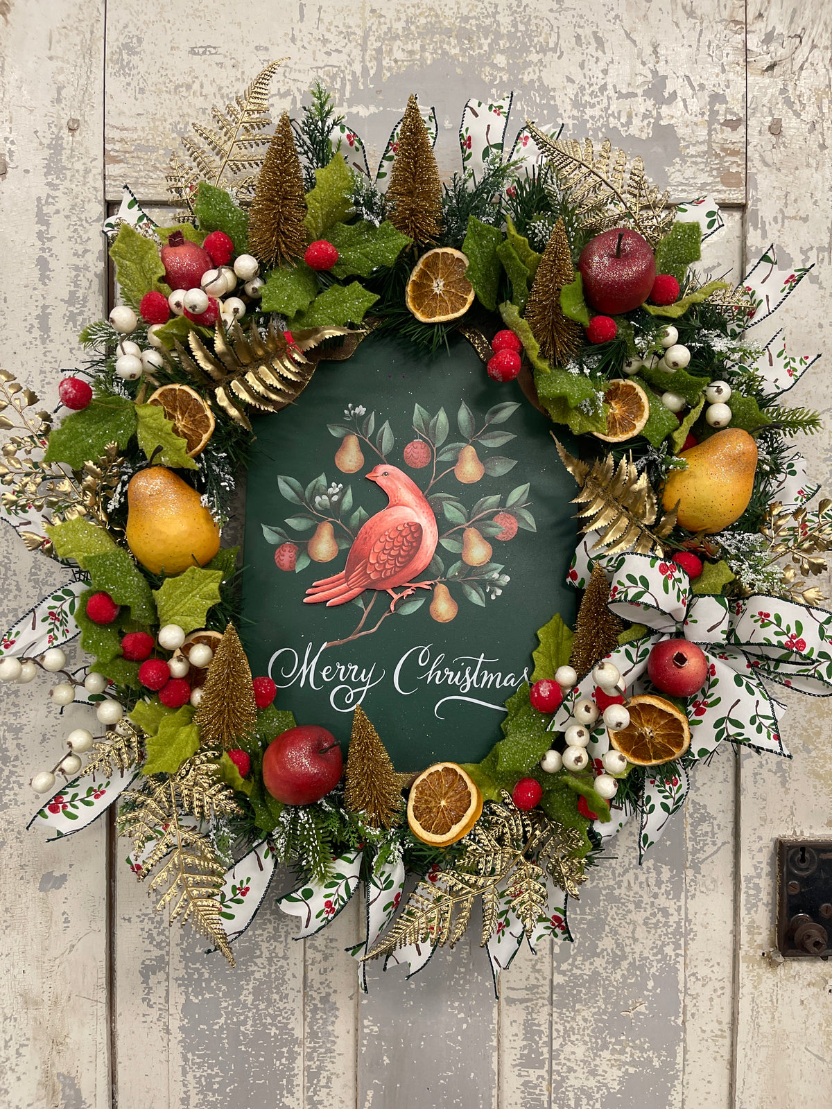 Partridge in Pear Tree Christmas Wreath