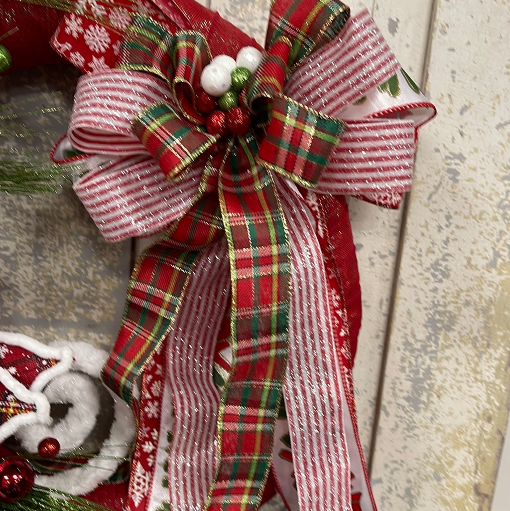 Whimsical Tartan Plaid Christmas Wreath