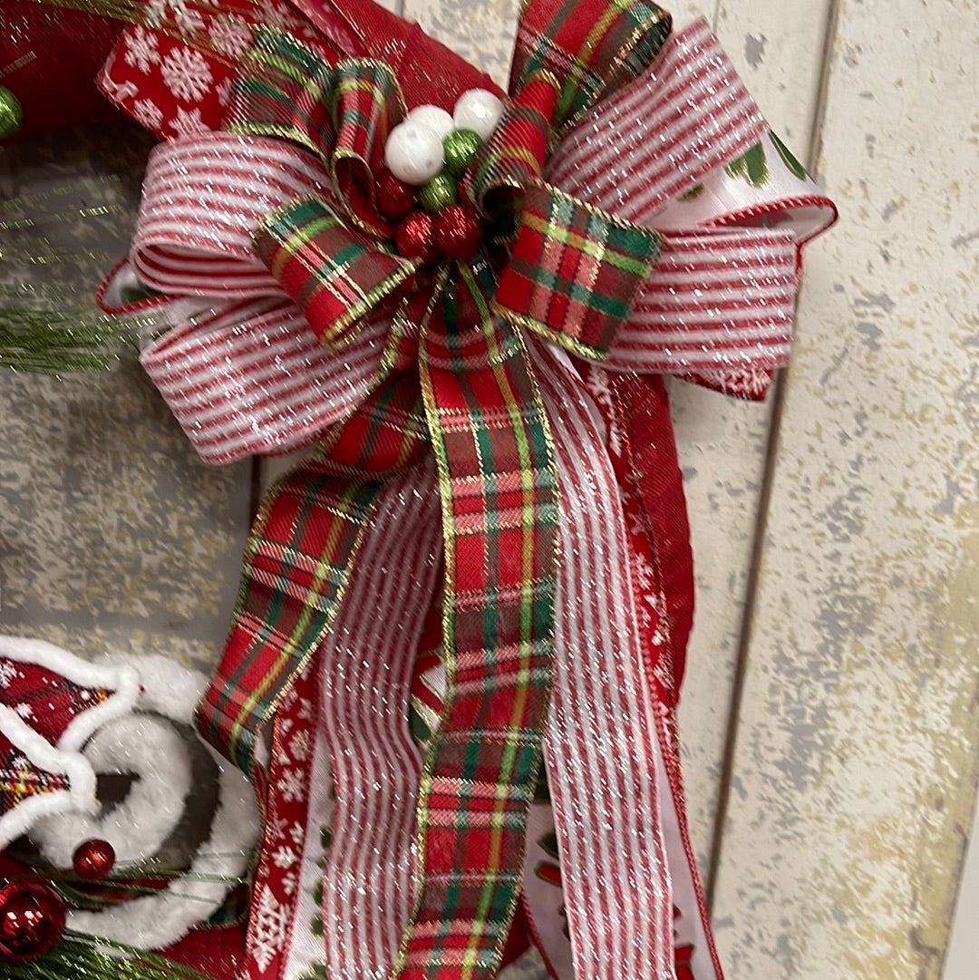 Whimsical Tartan Plaid Christmas Wreath