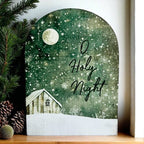 O Holy Night Holiday Wood Arch-Christmas Decor Sitter