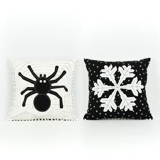 Reversible Spider/Snowflake Pillow