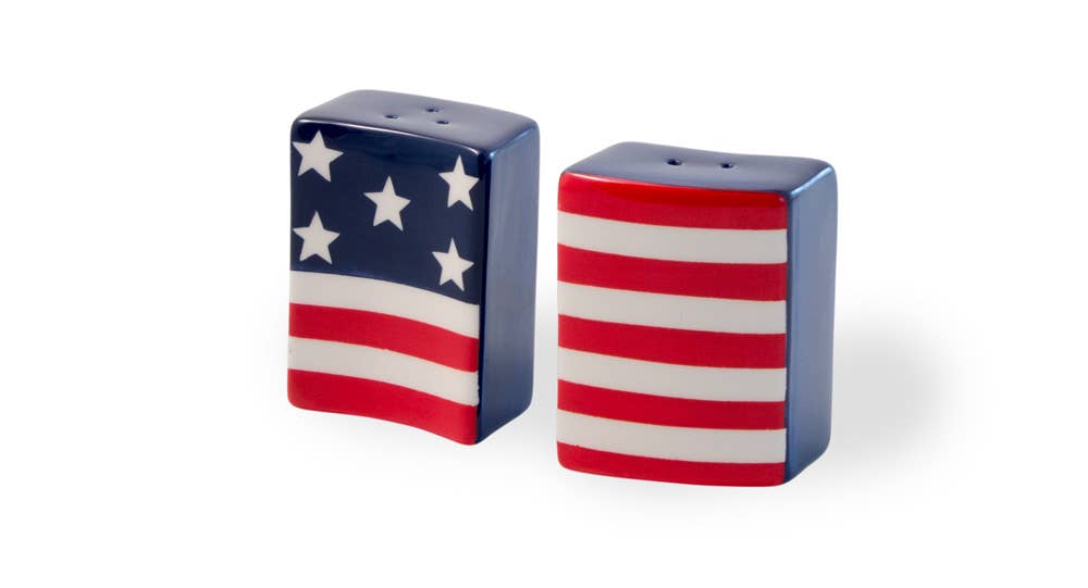 Flag Ceramic Salt & Pepper Stars & Stripes