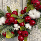 Winter Berry and Cotton Wreath