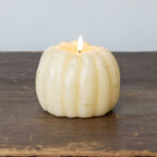 5" Cream 3D Flame Pumpkin Candle