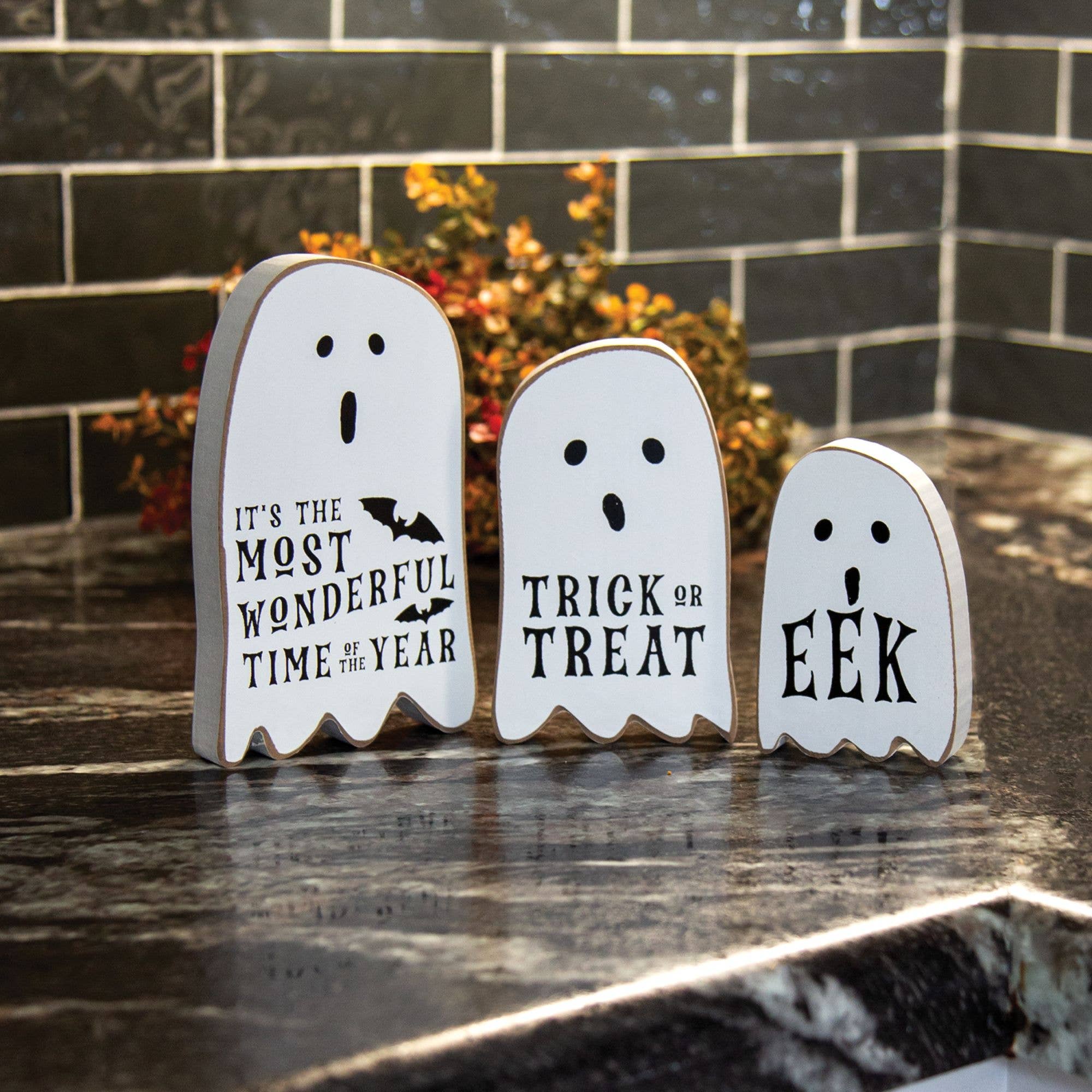 Trick or Treat Chunky Ghost Sitters Set of 3