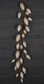5ft Glitter Pinecone Garland-Champagne