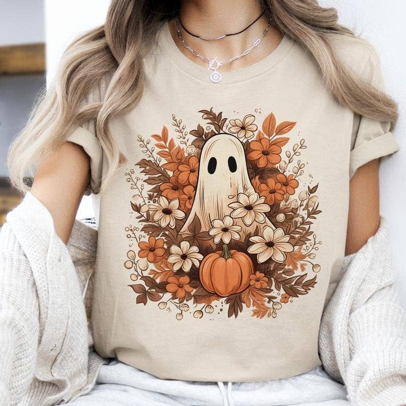 Fall Floral Ghost Tee