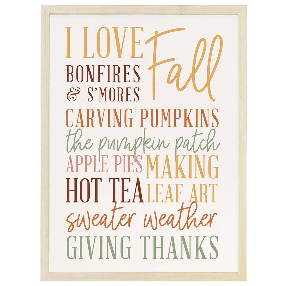 I Love Fall Collage- Thin Frame Rectangle