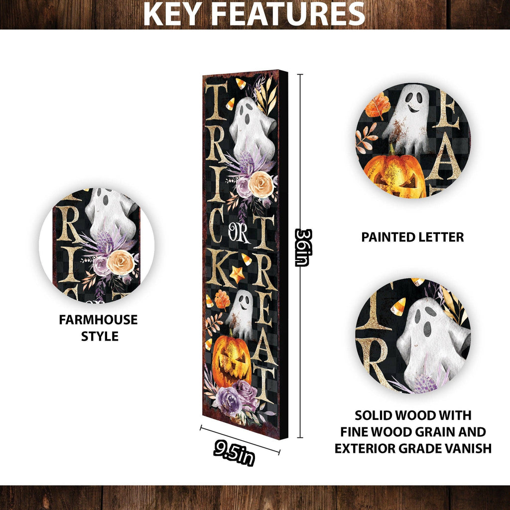 48in Trick or Treat Halloween Porch Sign