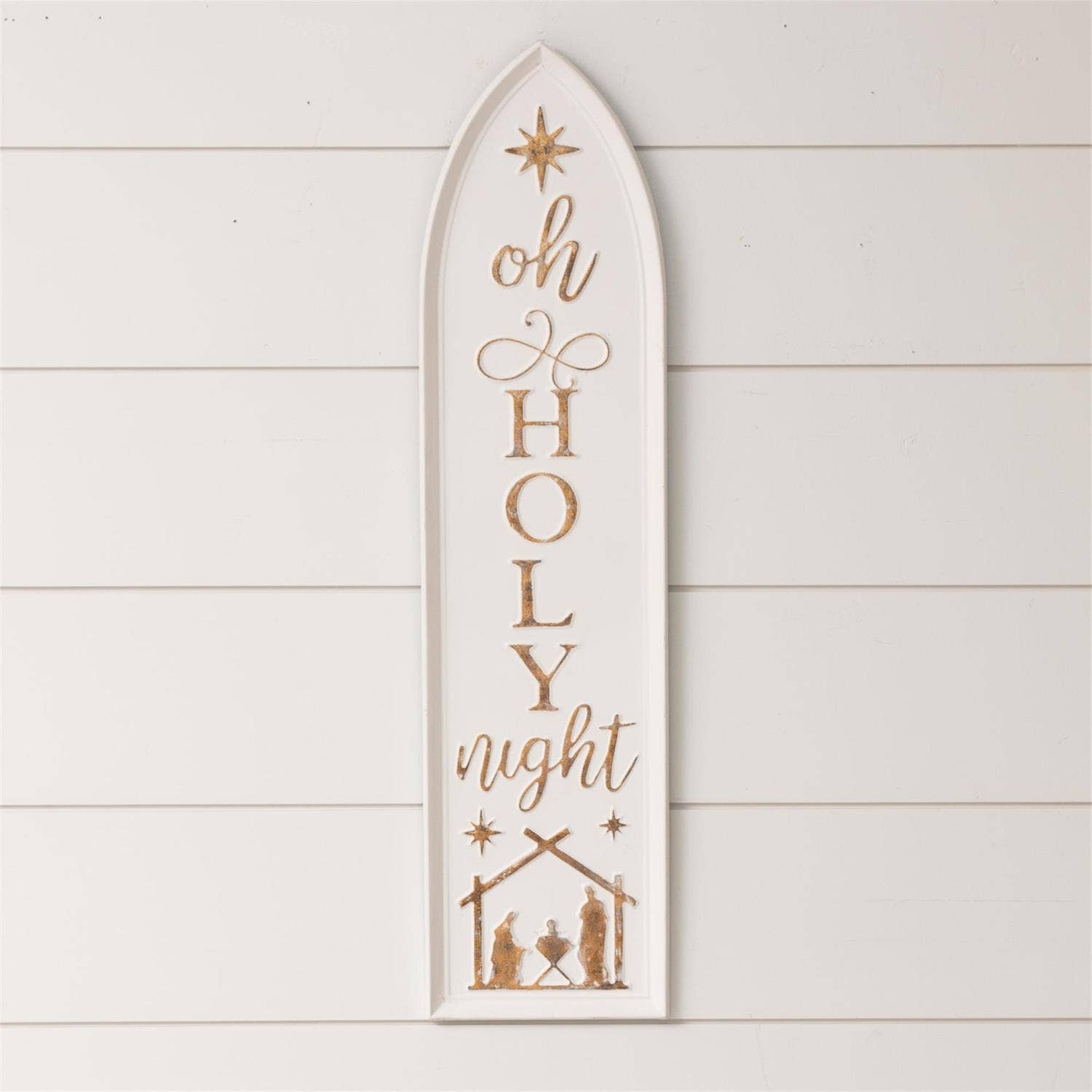 Arched Wall Art - Embossed O Holy Night