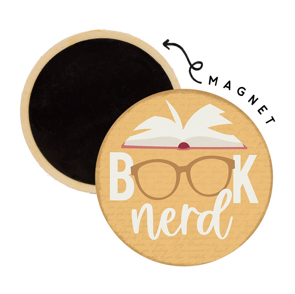 Book Nerd - Round Magnets