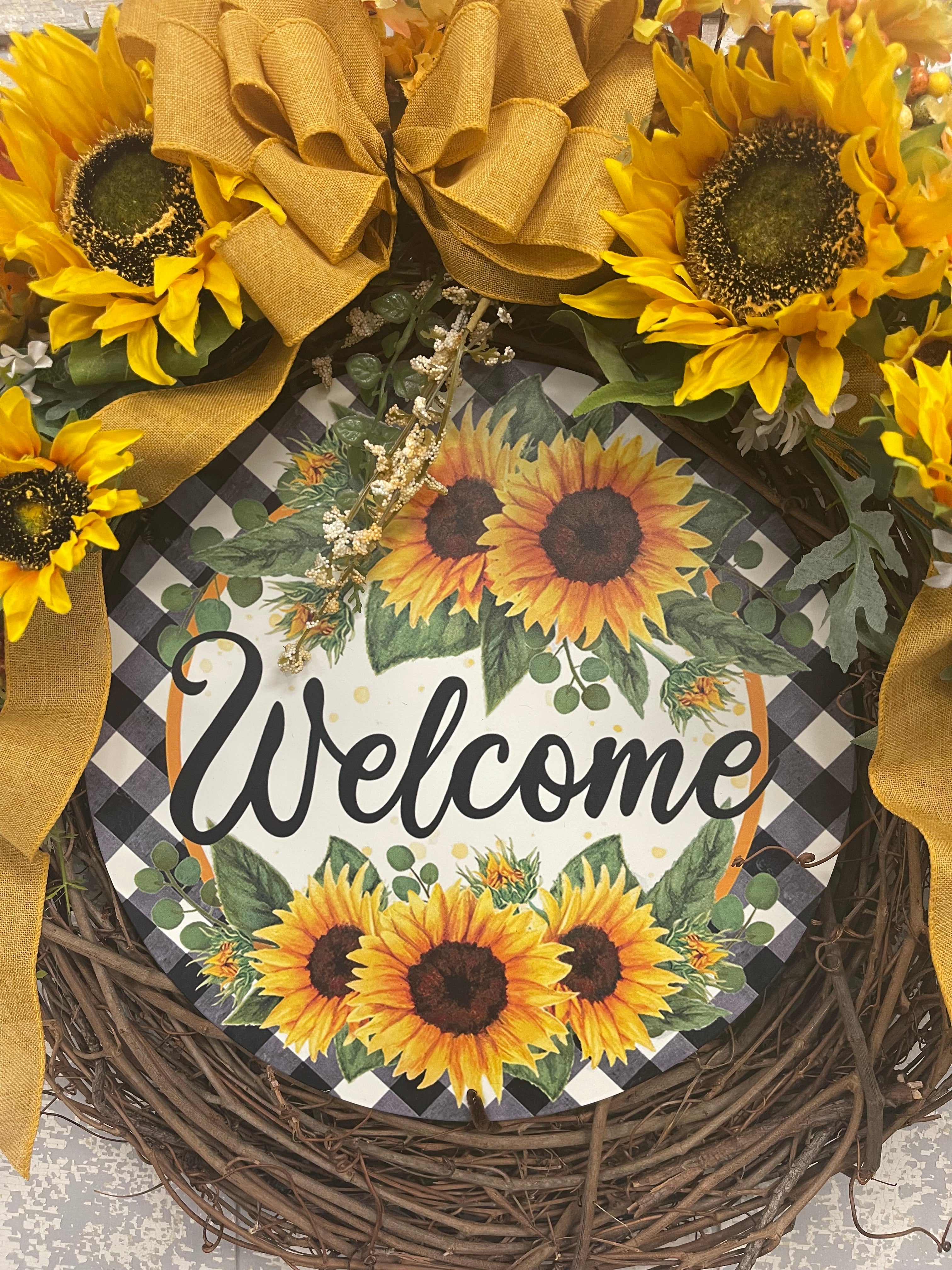 Sunflower Floral Grapevine Wreath