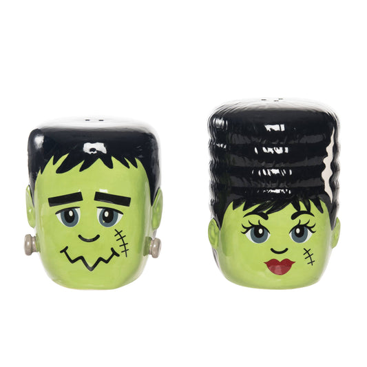 Halloween Frank Monster & Bride Salt & Pepper Shaker Set