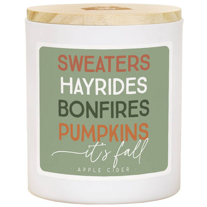 Sweaters Hayrides - Apple Cider Scented Soy Candle