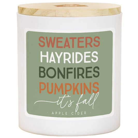 Sweaters Hayrides - Apple Cider Scented Soy Candle