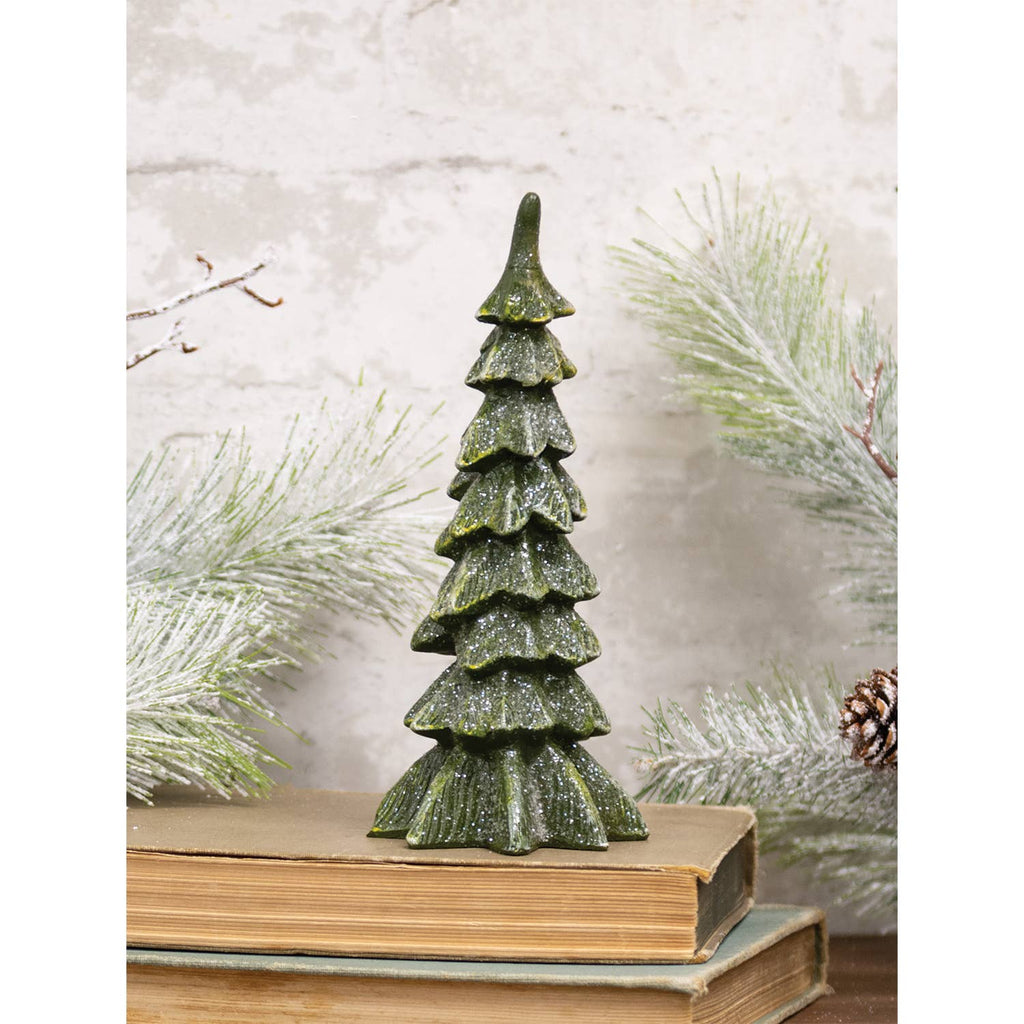 Resin Glittered Christmas Tree - 6"H