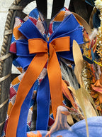 Blue Pumpkin Tobacco Basket Doorhanger