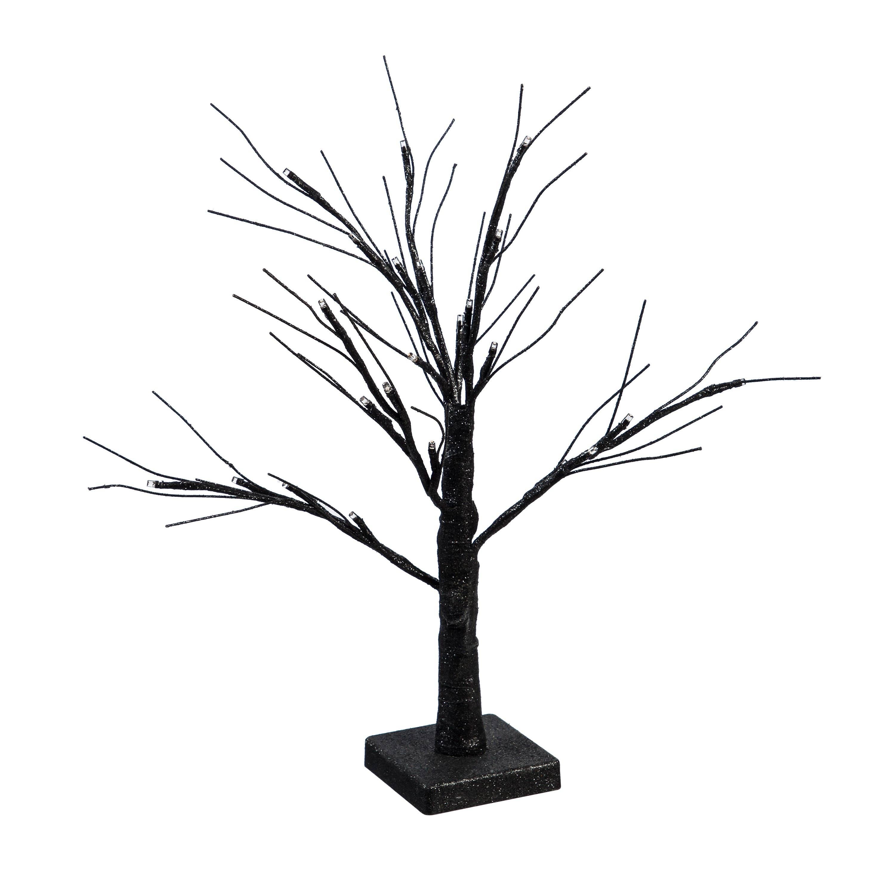 19" High LED Halloween Glittered Tree