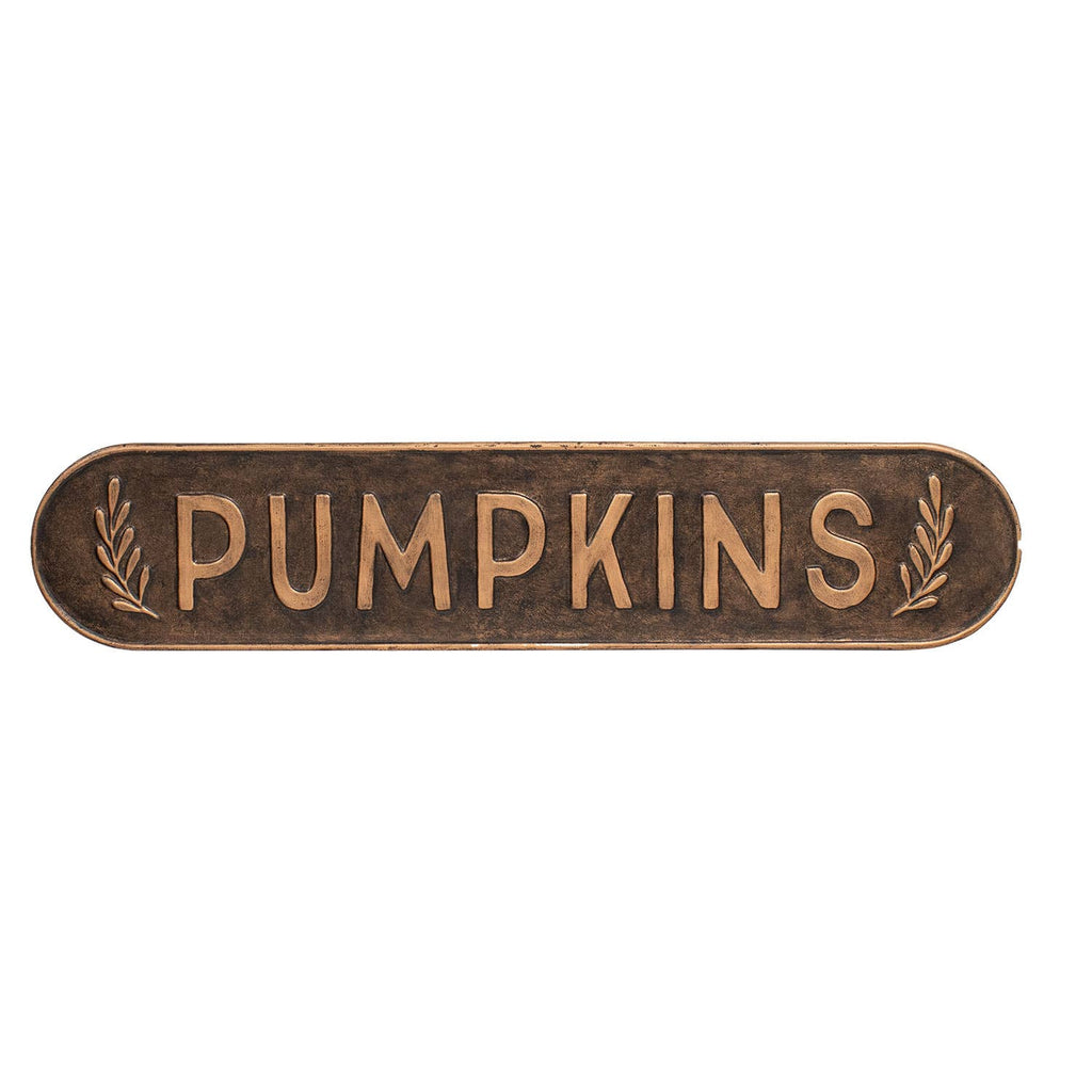 Pumpkins Rustic Brown Metal Sign