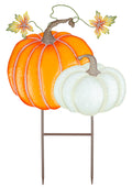 Pumpkin Pair Metal Yard Stake