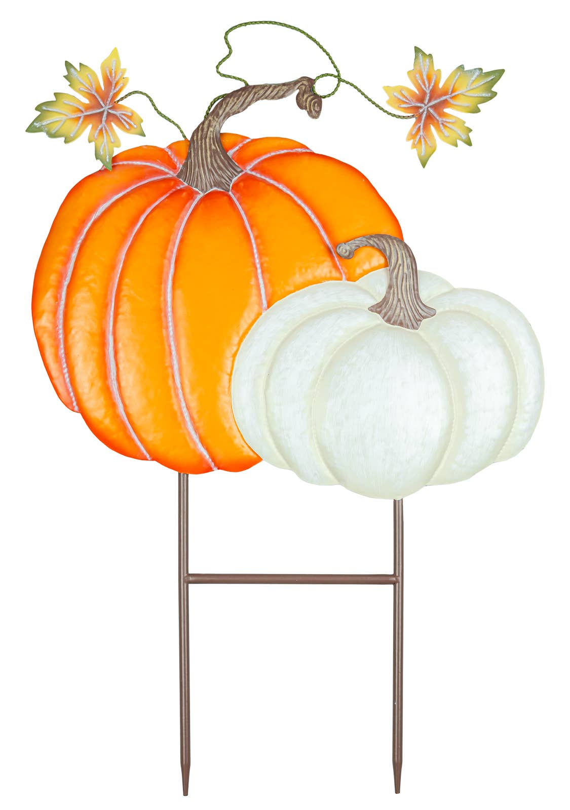 Pumpkin Pair Metal Yard Stake