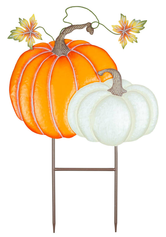 Pumpkin Pair Metal Yard Stake