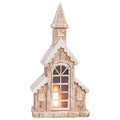 Resin 19.5 in. Christmas Light Up Snowy Steeple