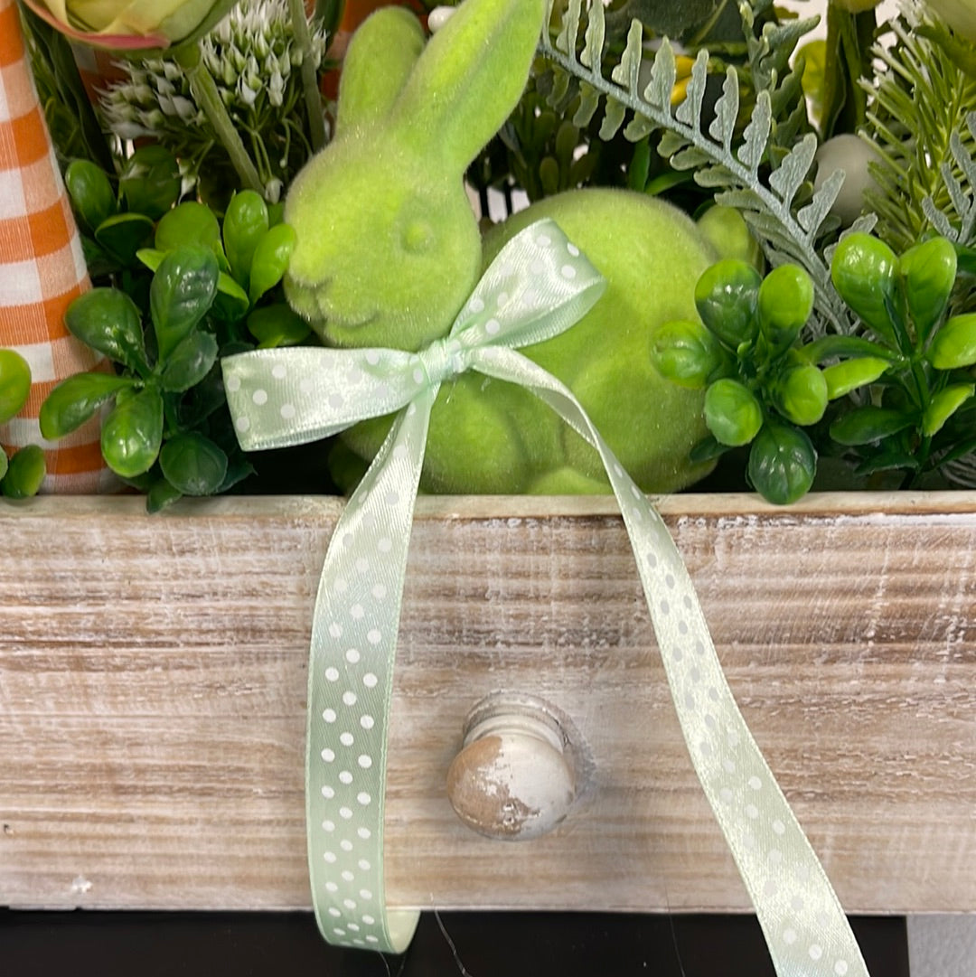 Green Velvet Bunny Centerpiece