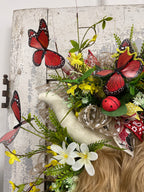 Floral Highland Cow Wreath with Bow