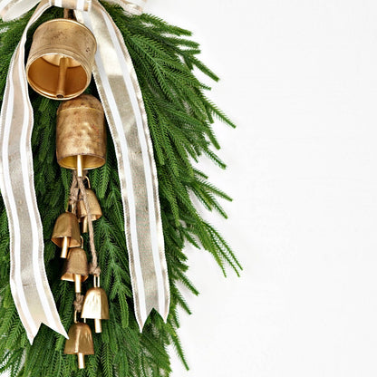 Vintage Gold Silo Bell with Jute Loop