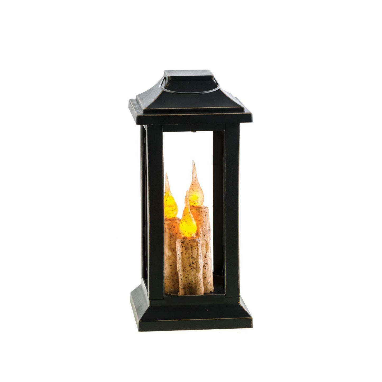 Burnt Ivory Three Taper Lantern - 10 inch